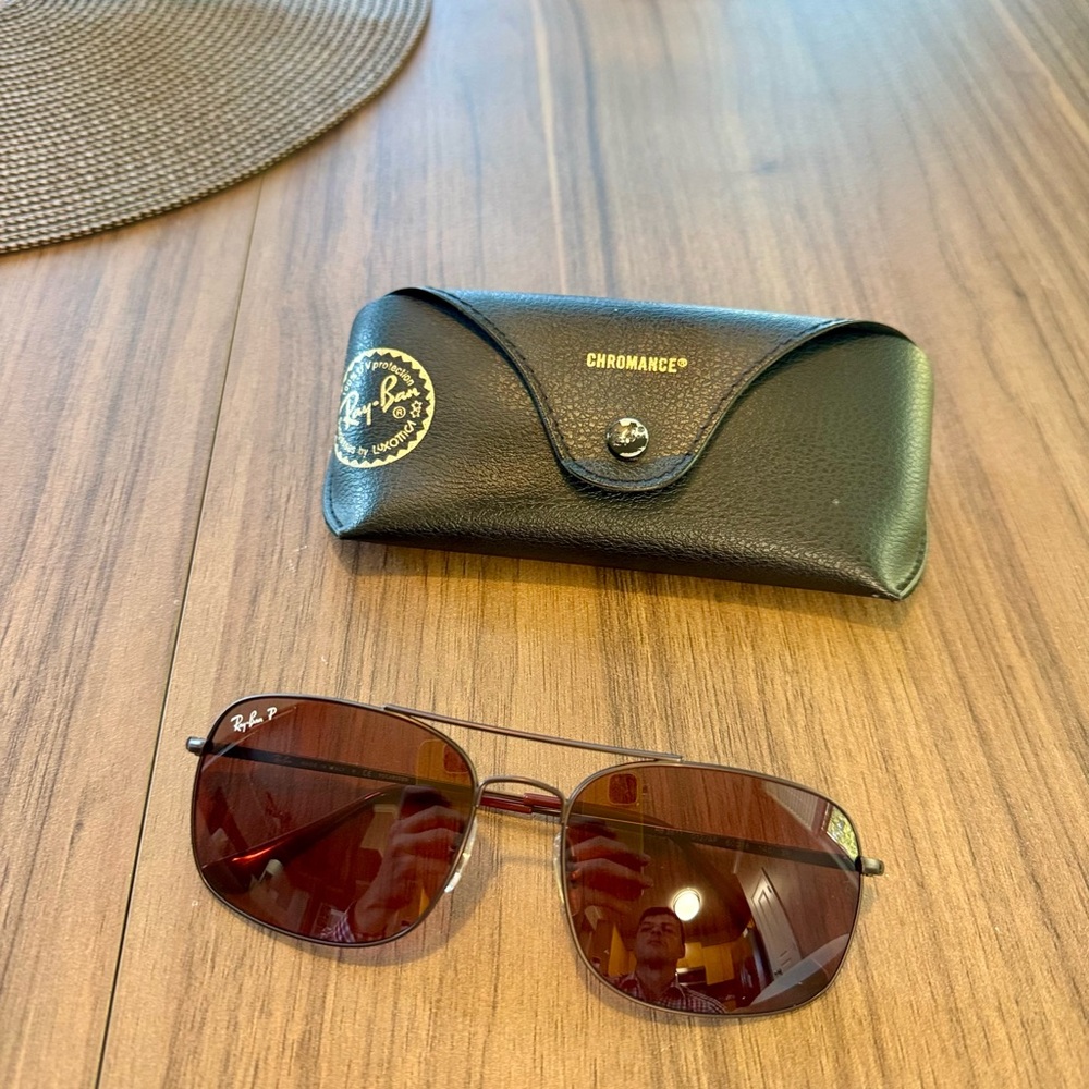 Ray-ban polarized sunglasses. RB3611. Dark violet (pink) lenses